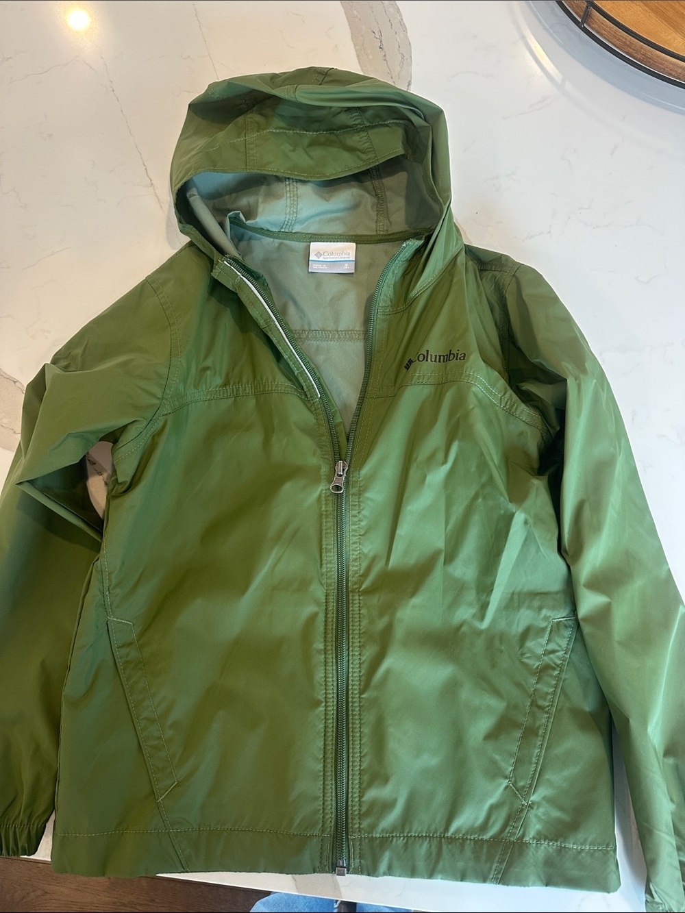 Columbia Kids Olive Green Hooded Raincoat